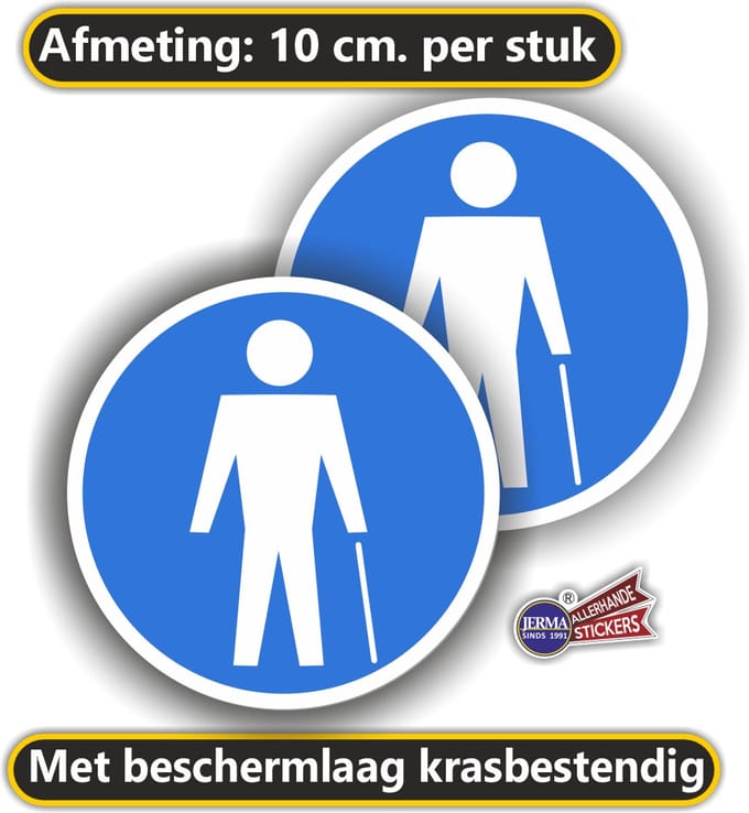 Mindervaliden pictogram sticker set