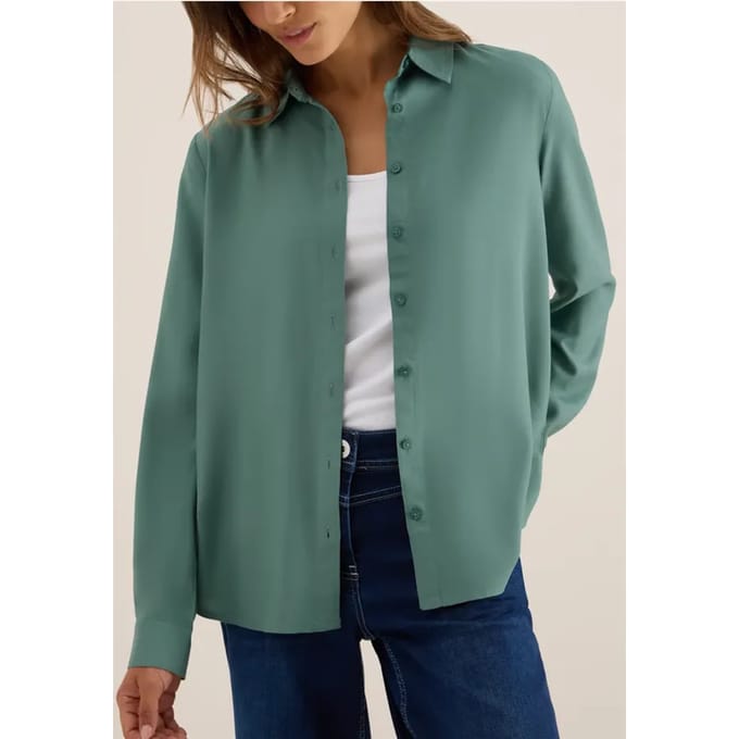 Overhemdblouse in effen kleur