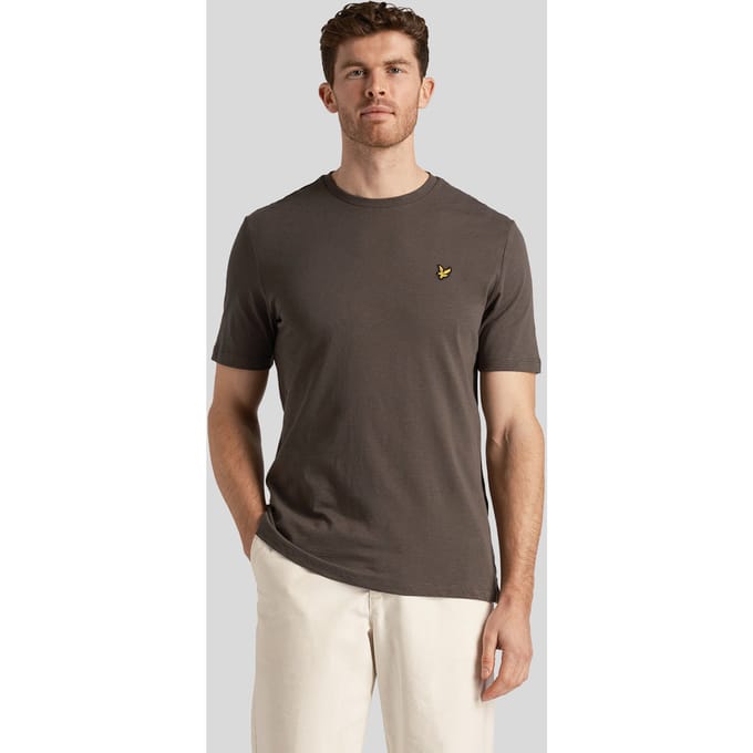 Lyle & Scott Slub effen gunmetal grijs T-shirt