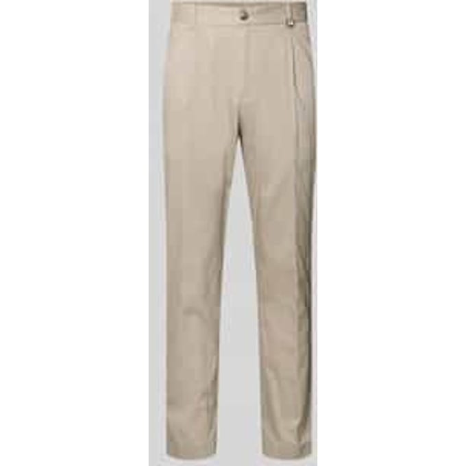 regular fit stoffen broek met logodetail model 'Lester'
