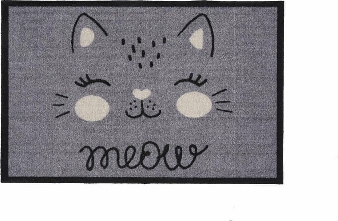 MD Entree - Deurmat - Schoonloopmat - Impression Meow Grey - 40 x 60 cm