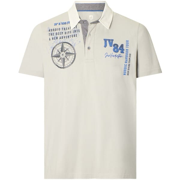 Jan Vanderstorm herren Poloshirt - 56/58 - lichtgrijs - Plus Size