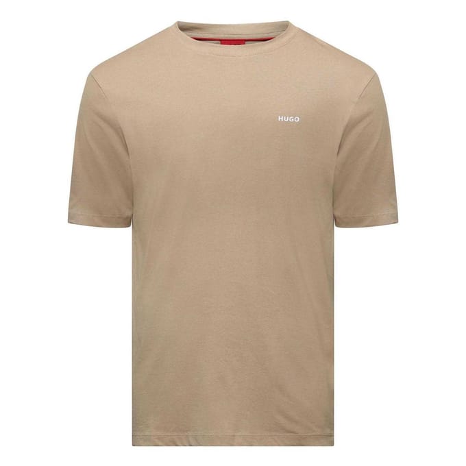 Hugo Heren borst Logo Regular T-Shirt (Beige)