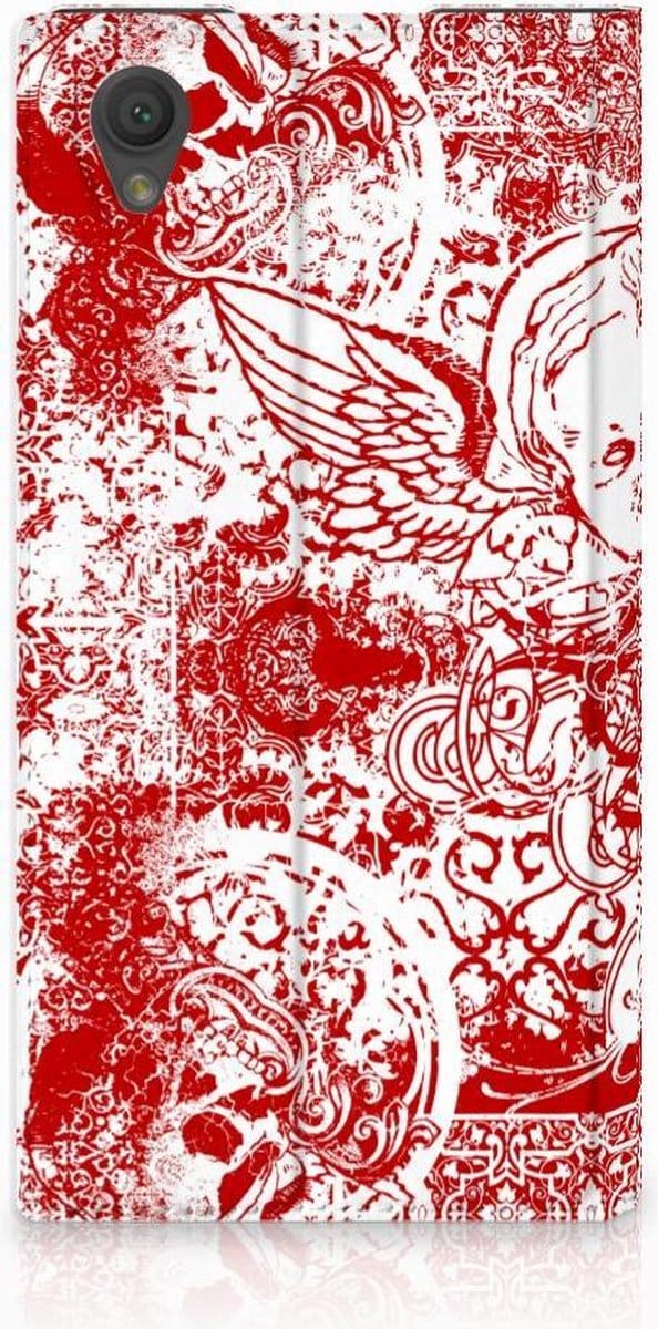 Mobiel BookCase Sony Xperia L1 Angel Skull Rood
