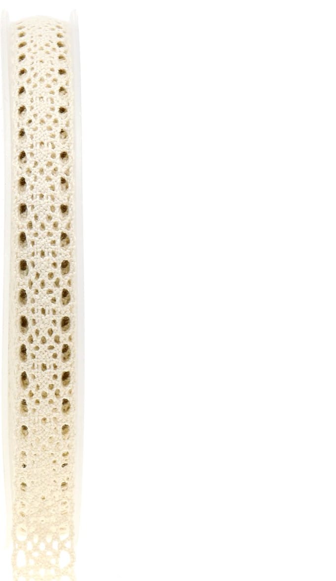 Decoratief lint kant crème 16mm 20m