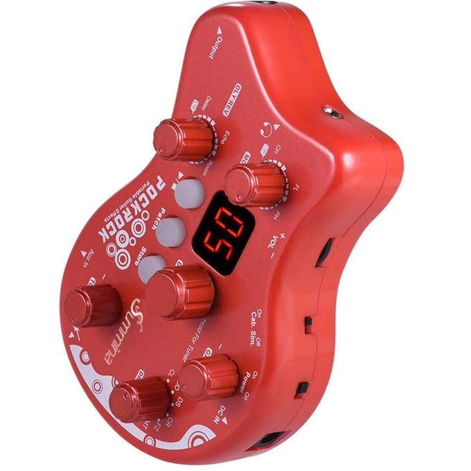 summina PockRock draagbare gitaar Multi-effectprocessor Effectpedaal 15 effecttypen 40 drums EU Plug rood