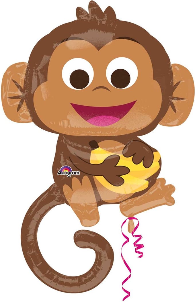 Amscan - Folieballon Happy Monkey 63 cm x 91 cm