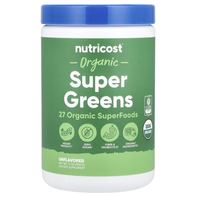 Super Aliments Verts Biologiques, Non Aromatisés, 309G(11 onces)