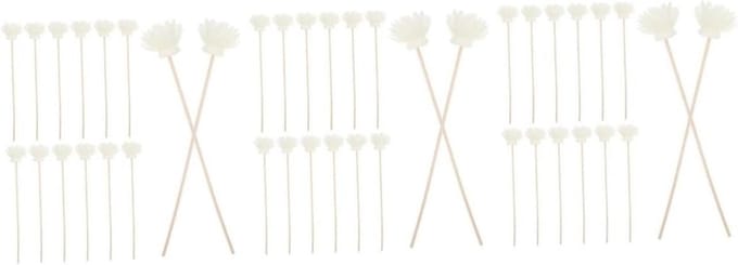 Aroma Diffuser Rotan - Geurverspreider Stokjes - Huis Geur Verspreiden - Bloem Ontwerp - 90 Stuks - Beige