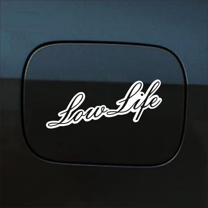 Bumpersticker - Low Life - 6,5 X 20 - Wit