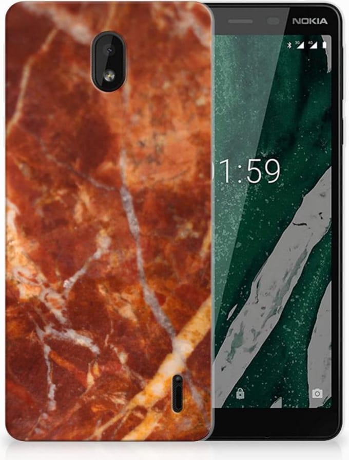 Nokia 1 Plus TPU Siliconen Hoesje Marmer Bruin