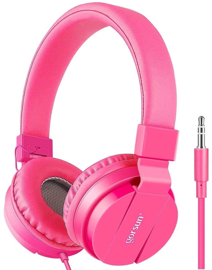 iPad Koptelefoon Kinderen - Hoofdtelefoon Kids Verstelbaar - On-Ear Volumebegrenzing - Roze