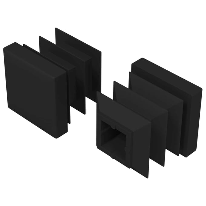 vidaXL - Einddoppen - 2 - st - Zwart - 15 - x - 15 - x - 15 - mm - PP