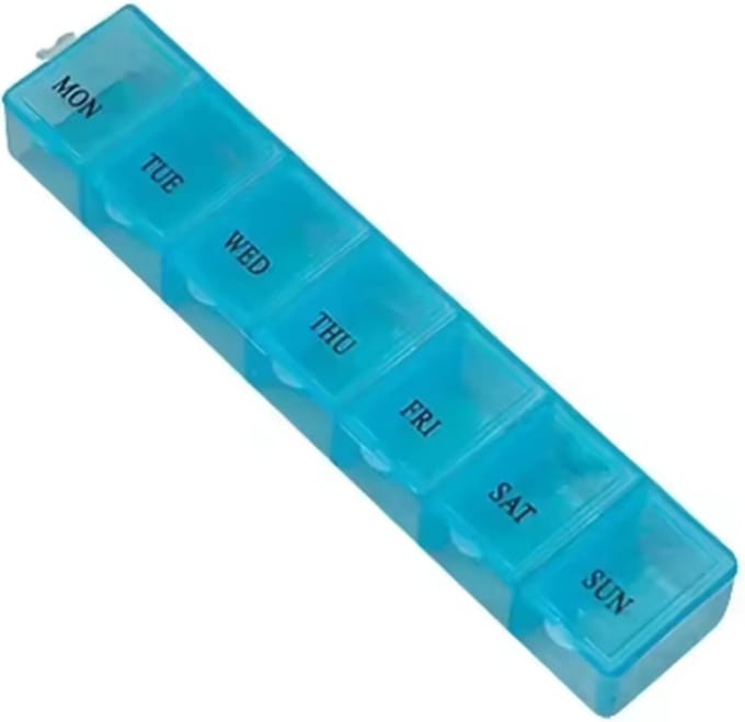 Pillendoos - 7 Dagen - Soorteer Medicijnen Doosje - Blauw - 1 Stuk