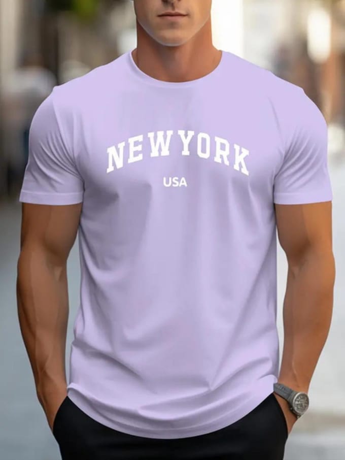 Zomer Dagelijks Casual Heren T-shirt Mode Letter 3D Geprint Ronde Hals Korte Mouw Los Comfortabel Korte Mouw 4XL