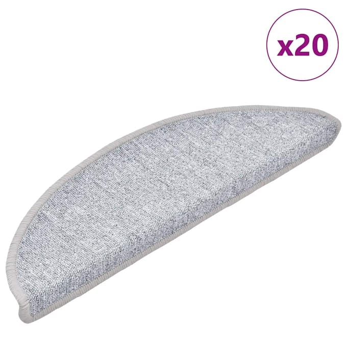 vidaXL - Trapmatten - 20 - st - 56x17x3 - cm - lichtgrijs - halfrond