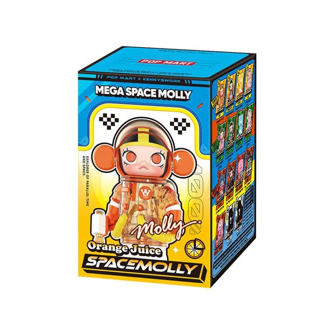 POP MART MEGA SPACE MOLLY 100% Serie 4 Blind Box (Enkel pak / 9-delige set) blue