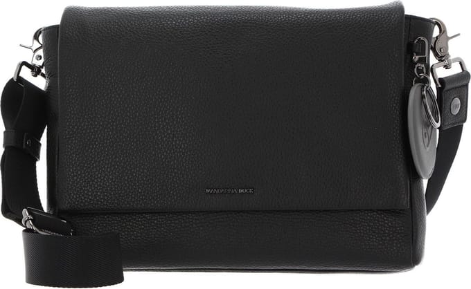 MANDARINA DUCK Leren Schoudertas Mellow Leather Messenger Nero Zwart