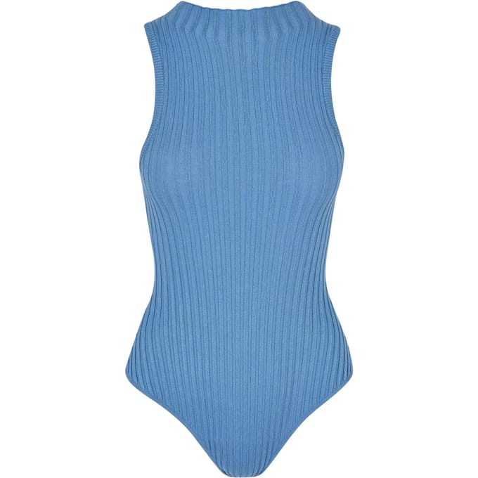 Urban Classics - Rib Knit Sleeveless Bodysuit - 3XL - Blauw