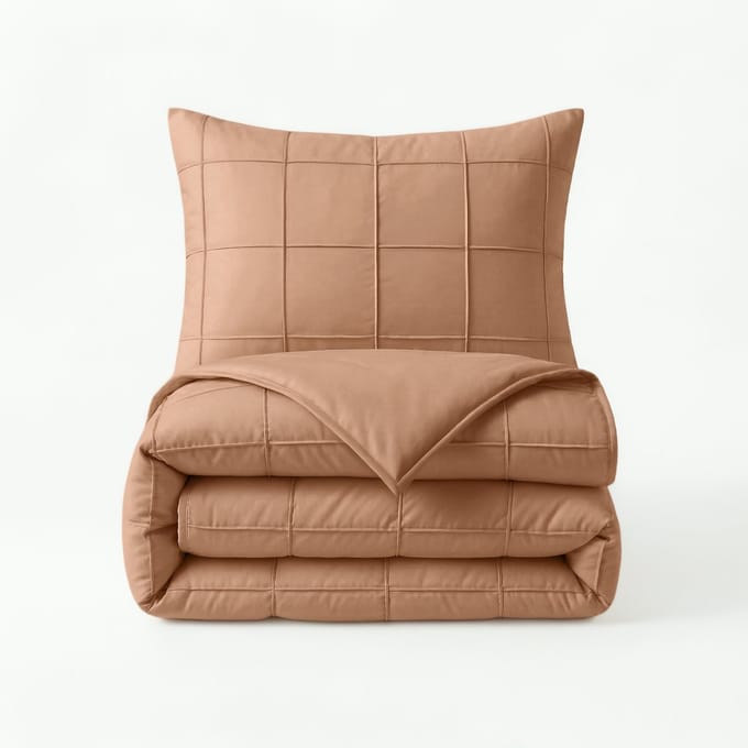 Check Pintuck Mocha Moose 200 x 220