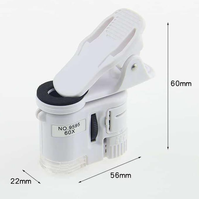 60X Mini Draagbare Smartphone Microscoop wit