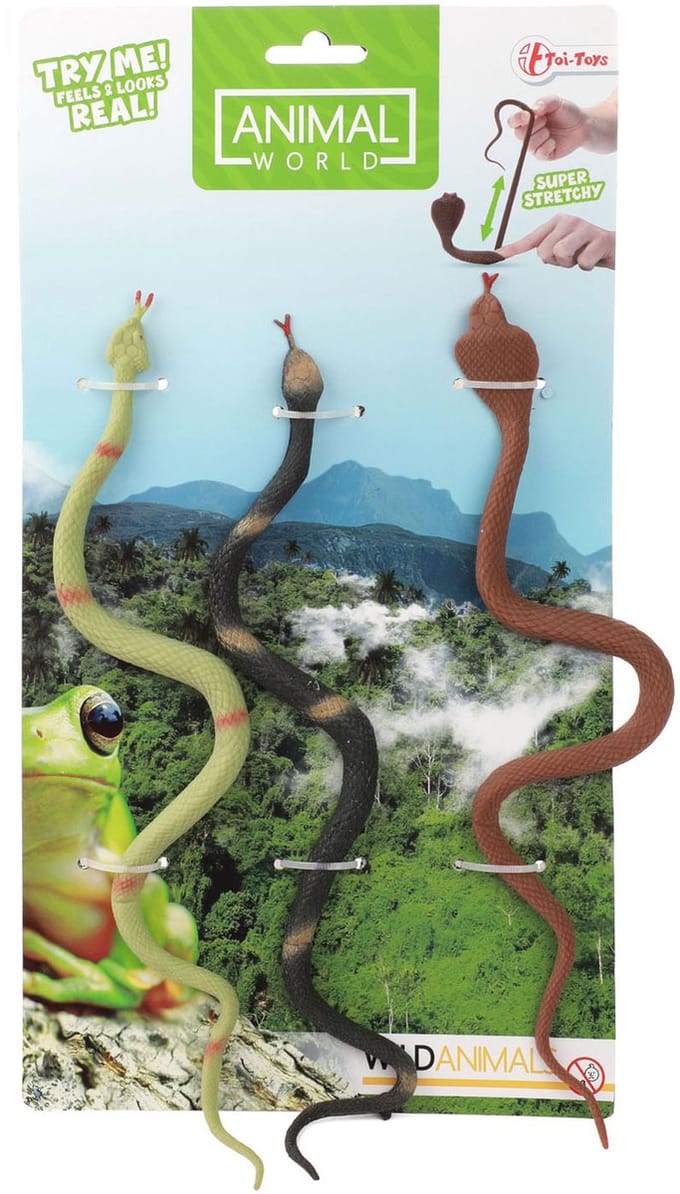 Toi-Toys Lifelike Snakes Stretchable 3pcs.