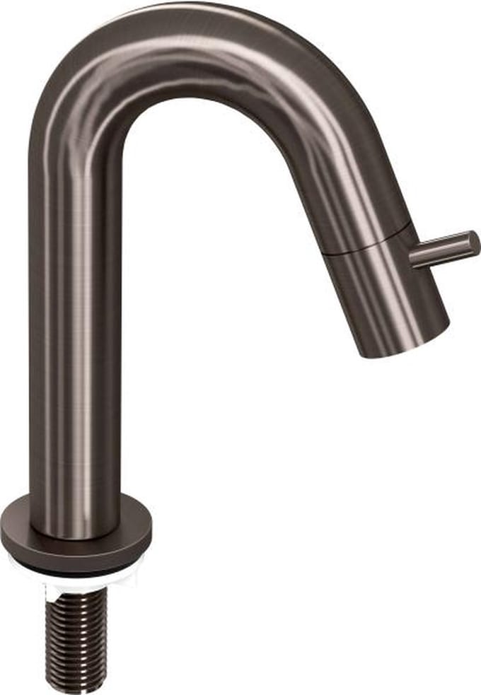 INK staande fonteinkraan gebogen 19,5 cm, geborsteld mat goud