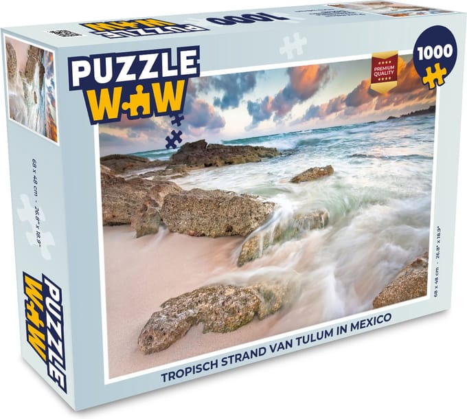 Puzzel Tropisch strand van Tulum in Mexico - Legpuzzel - Puzzel 1000 stukjes volwassenen