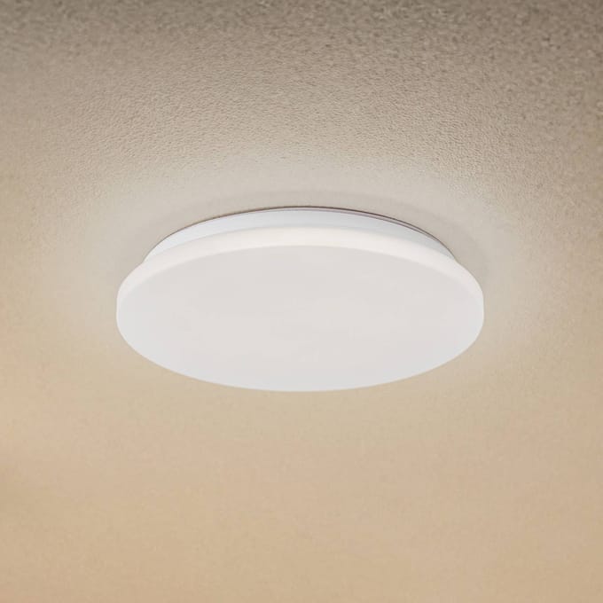 Lindby LED buiten plafondlamp Kirkola, 4000 K, Ø 34 cm, wit