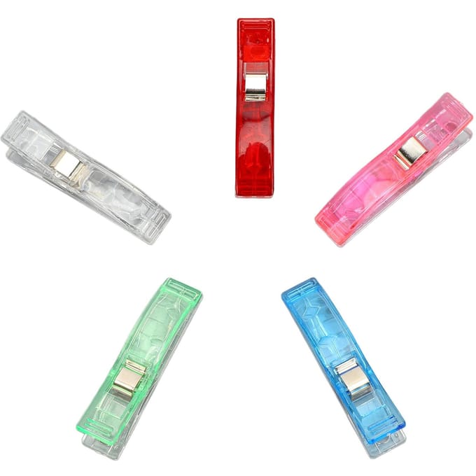 Lot de 50 mini pinces transparentes multifonctions en plastique pour vêtements, photos, collations pink