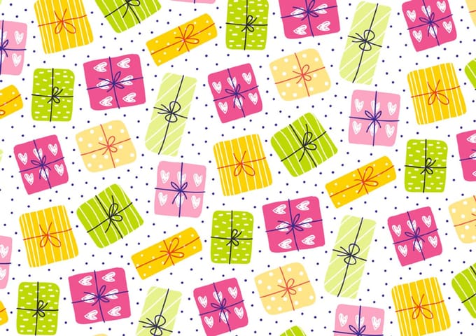 SUSY CARD cadeaupapier 'Bunte Geschenke' op rol