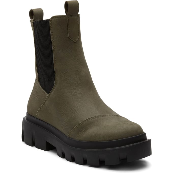 TOMS Rowan Leather Vrouwen Olijf Laarzen