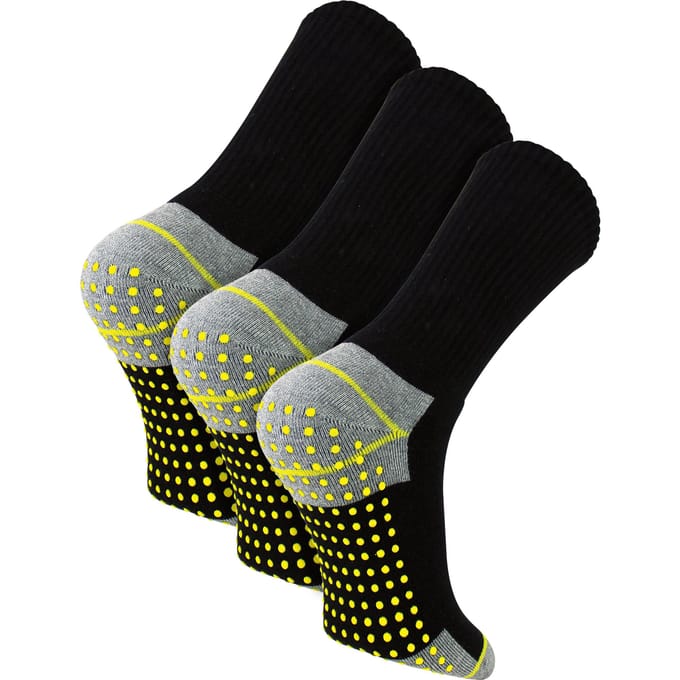 3 Paar Heren Antislip Werk Sokken | Ademend Duurzaam Opstap Sokken met Grip