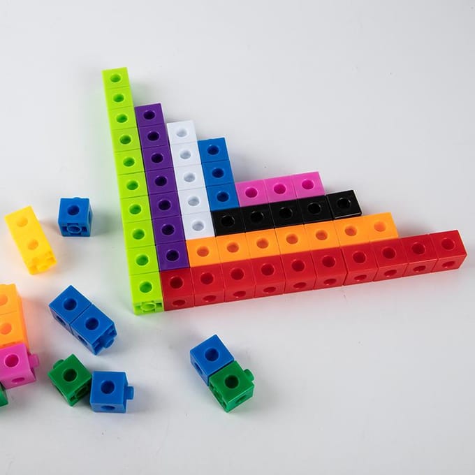 Montessori Math Cubes Number Blocks Counting Toys Snap Linking Cube Counters pour les enfants apprenant le jouet d'éducation précoce blue