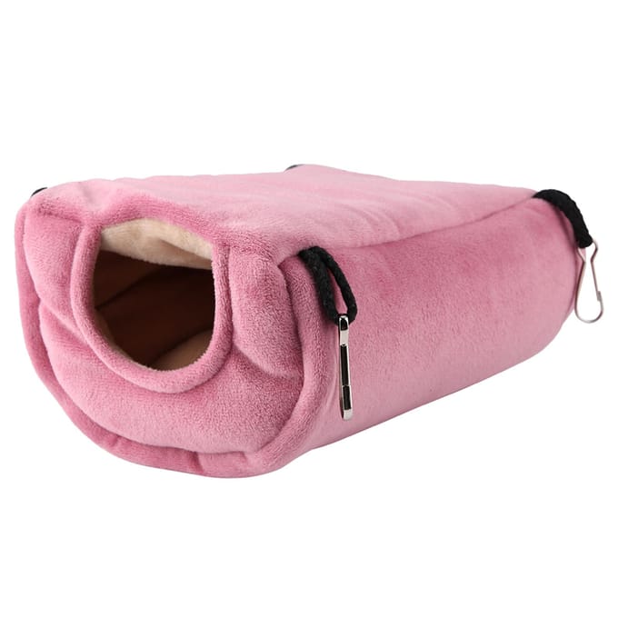 Winddicht Warm Papegaaiennest Pluche Hangmat Hangend Schommelbed Hol voor Huisdier Vogel (S) Small pink