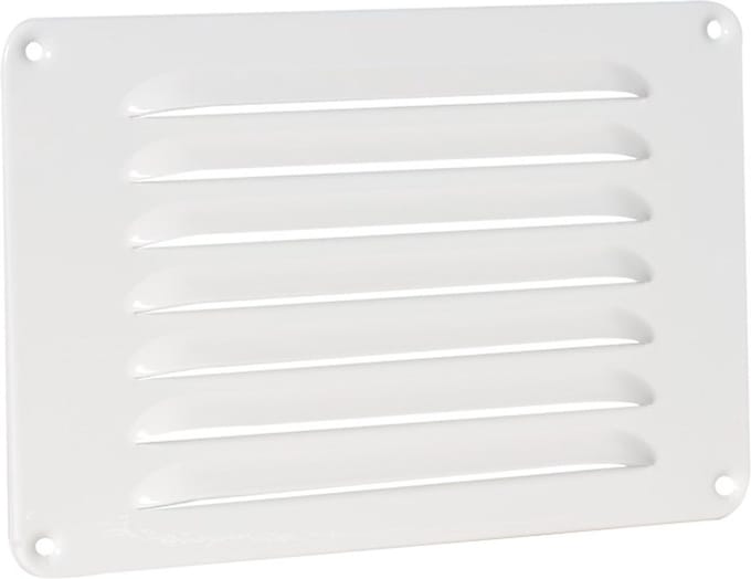 schoepenrooster alu. 220 x 150 mm wit