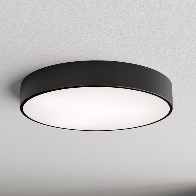TEMAR LIGHTING Plafondlamp Cleo 500, zwart, sensor, IP54, Ø 50 cm, metaal