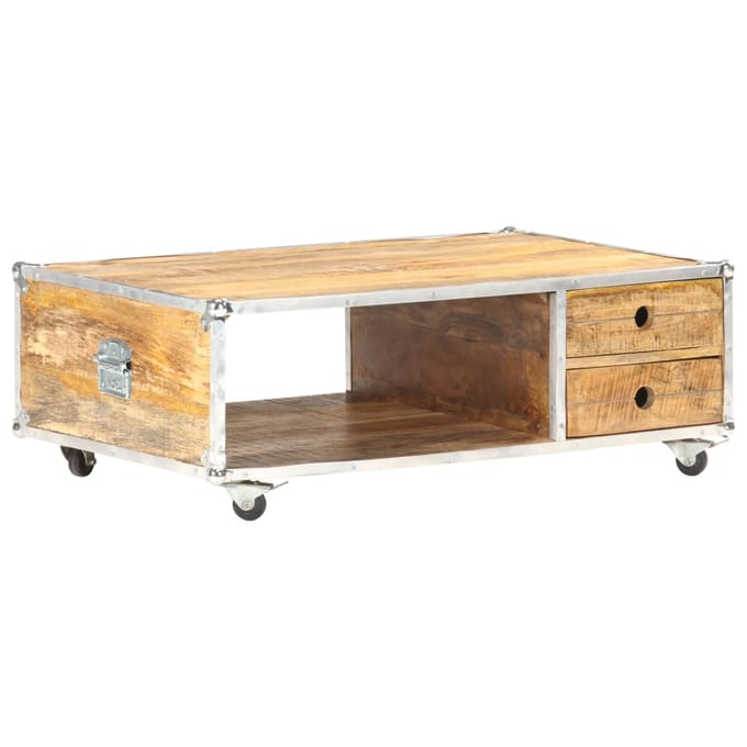 vidaXL - Salontafel - 89x59x33 - cm - massief - ruw - mangohout
