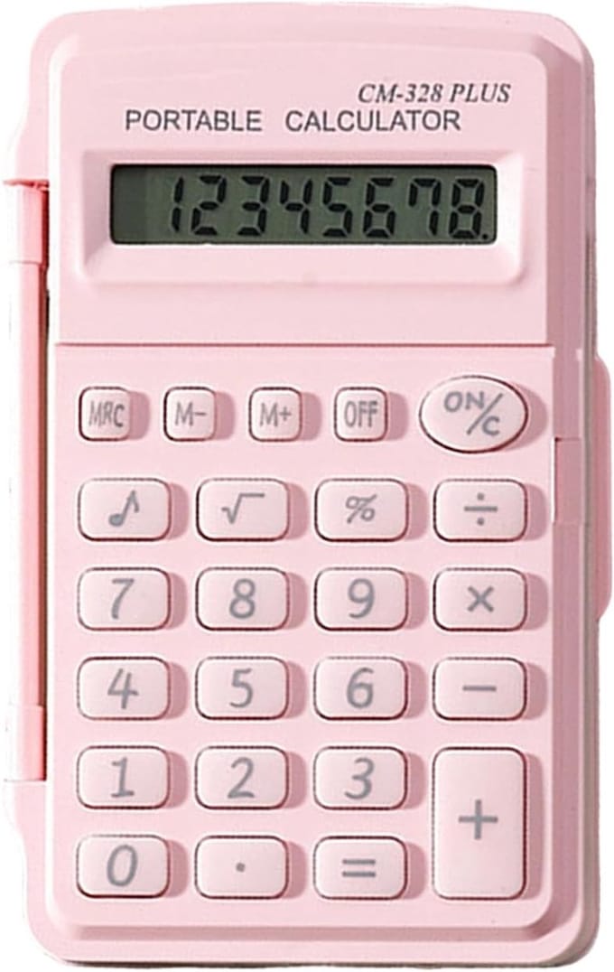 Mini Rekenhulp - Compacte Rekenmachine - Studie en Werk - Met Deksel - 10x6 cm