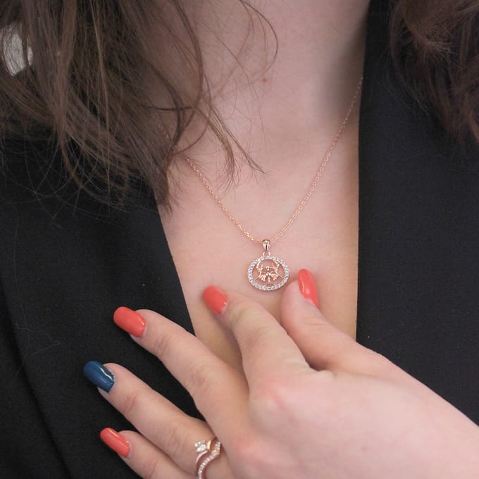 Kreeft Zodiac Hangers - Roségoud en Kristal