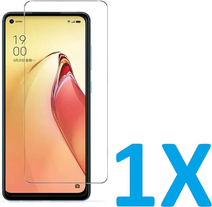 Screenprotector Glas - Tempered Glass Screen Protector Geschikt voor: Oppo Reno 8 Lite 5G - 1x