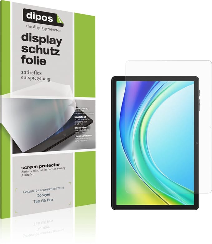 dipos – 2x Matte Beschermfolie geschikt voor Doogee Tab G6 Pro | Krasbestendige & antireflecterende Screenprotector Ultra-Thin