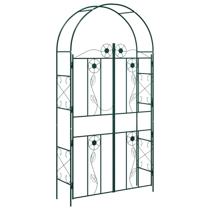 vidaXL Tuin Boog Groen 115 x 37 x 226 cm Staal