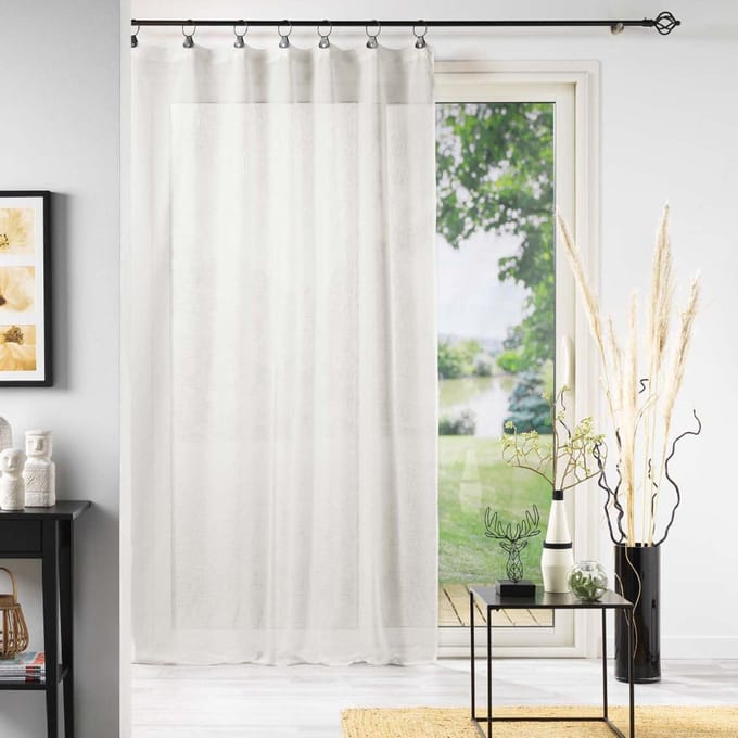 Glasgordijn met Ringen 140 x 240 cm Senez Wit