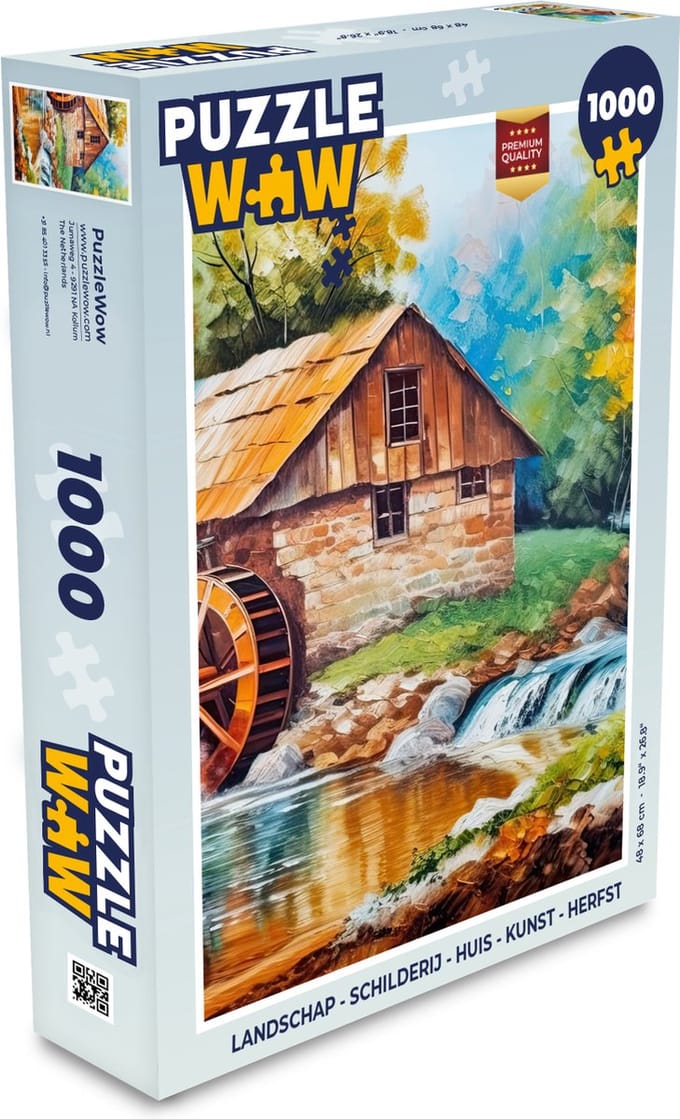 Puzzel Landschap - Schilderij - Huis - Kunst - Herfst - Legpuzzel - Puzzel 1000 stukjes volwassenen