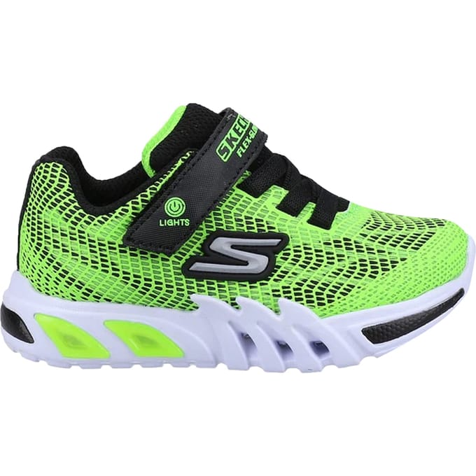 Skechers Baby jongens Flex-Glow Elite Vorlo Trainers (Kalk/zwart)