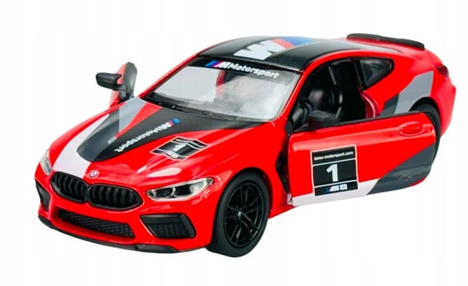 Kinsmart BMW M8 Competition Coupe Rood Metaal 1:38 Speelgoedauto