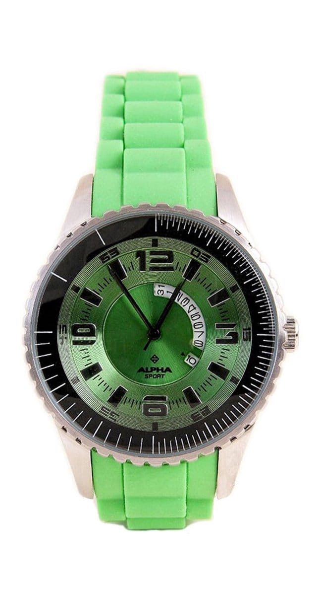 Alpha Saphir 231F Horloge - Rubber - Groen - Ø 42 mm