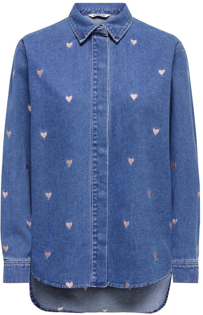 ONLY - ONLVERA LS HEART DNM SHIRT GUA Dames Denim Blouse