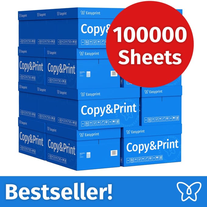 NIEUW: Easyprint Printerpapier Kopieerpapier 100000 Vel 20 x 5000 A4 Premium Extra Wit CIE 160 Testwinnaar PEFC-gecertificeerd